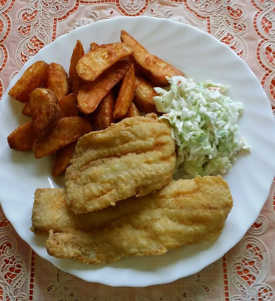 Fried Whiting Fish with Fries